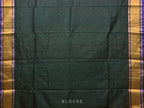 Olive and Dark Green Uppada Silk Handloom Saree with Buta Design - Global Threads