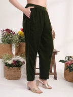 Yufta Olive Straight Embroidery Kurta And Trouser With Dupatta Set - Distacart
