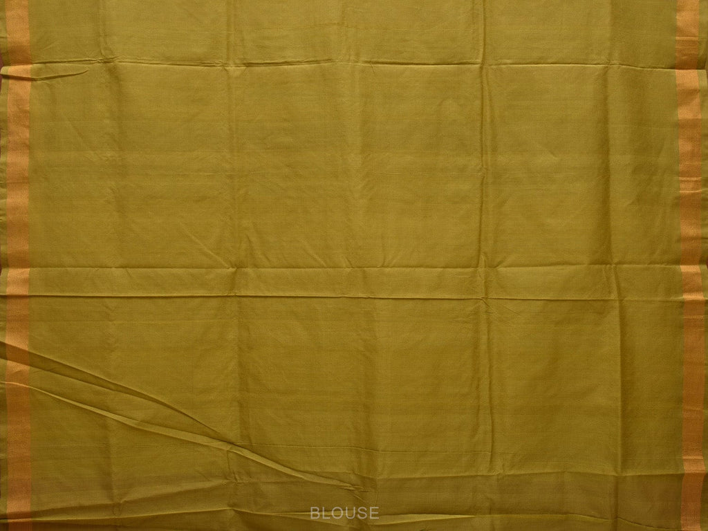 Olive Uppada Cotton Handloom Saree with Jamdani Pallu Design - Global Threads