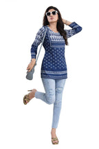 Snehal Creations Interesting Vibe Indigo Blue Summer Cool Printed Tunic