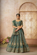 Kesar Fab Green Net Hand_Woven Lehenga