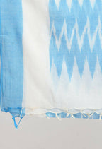 Mominos Fashion Moeza Women's Handloom Cotton Ikkat Sky Blue Dupatta - Distacart