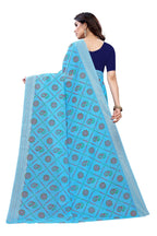 Vamika Sky Blue Linen Jari Border Saree (CHARVI SKY BLUE) - Distacart