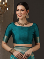 Saree Mall Woven Design Zari Silk Blend Banarasi Saree