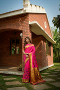 Jyoti Fashion Women's Pink Paithani Silk Zari Woven Saree with Blouse
