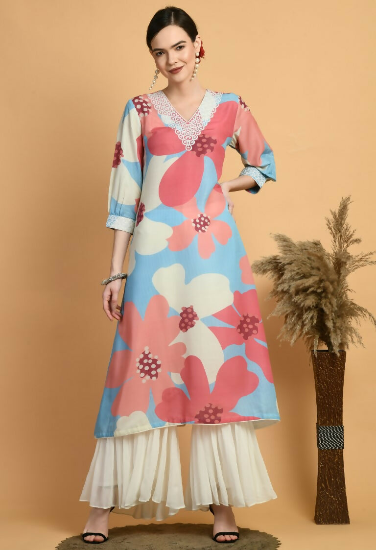Joban Fashion Print Maslin Kurta Set