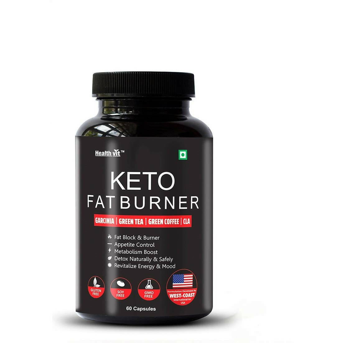 Healthvit Keto Fat Burner With Garcinia, Green Tea, Green Coffee Capsules - Distacart
