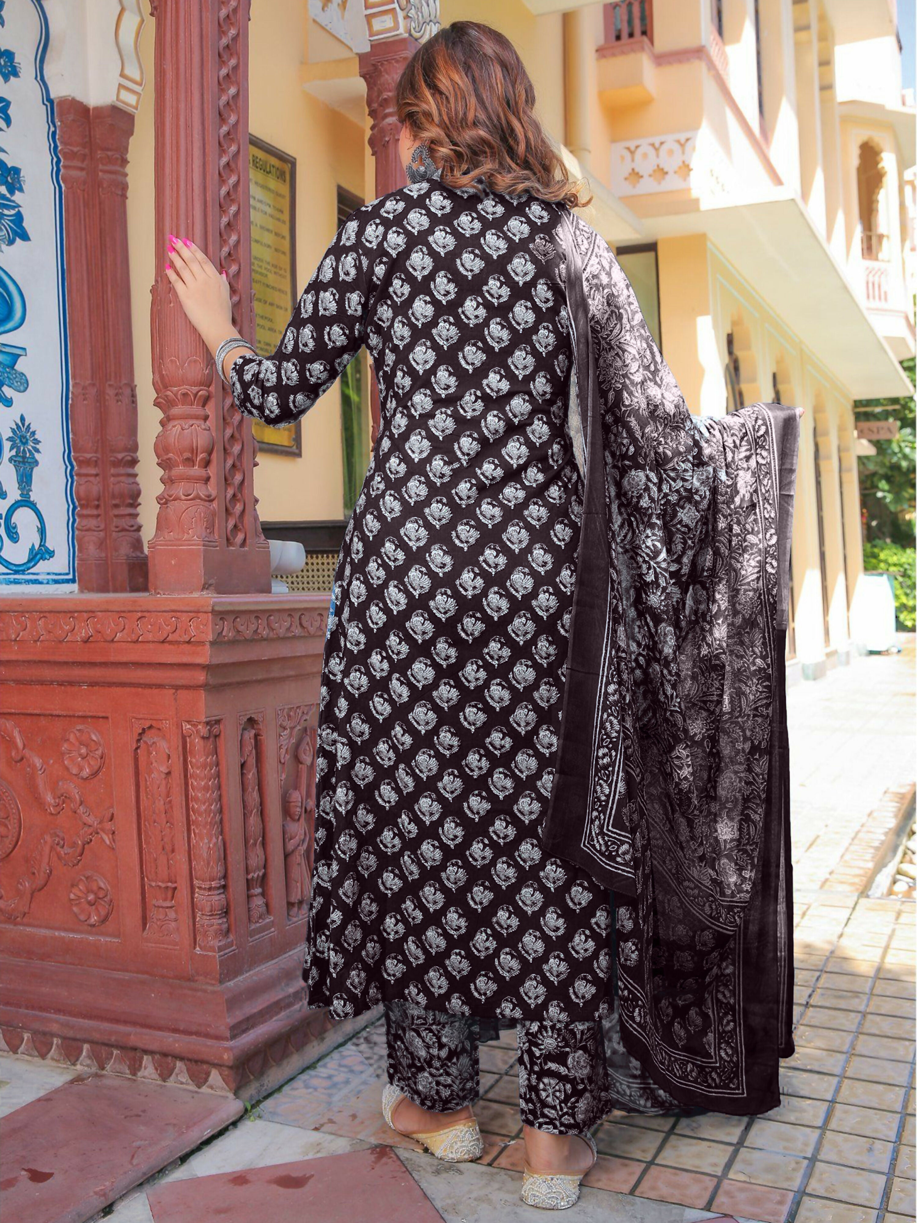 Vamika Poly Rayon Printed Wine Red Party Wear/Casual Wear/Office Wear Kurta Set/Suit