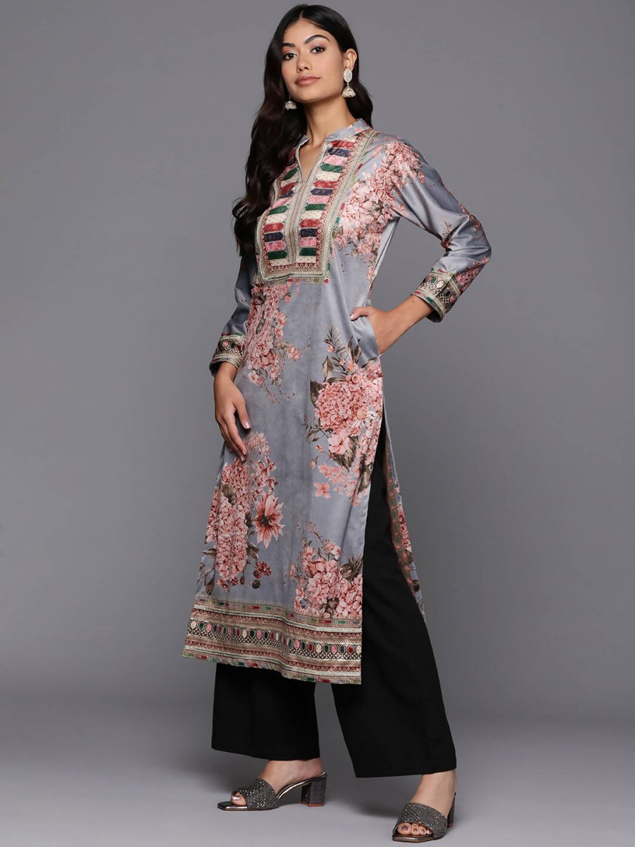 Ahalyaa Women's Traditional wear Kurta - Grey