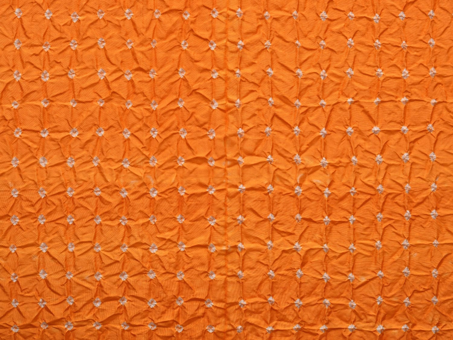 Orange and Red Bandhani Kanchipuram Silk Handloom Dupatta with Border and Chakra Design - Global Threads