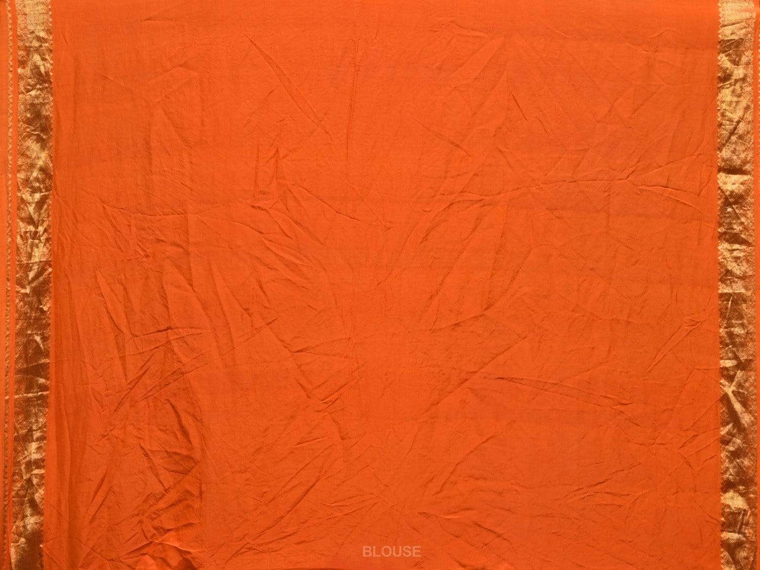 Orange Bandhani Kanchipuram Silk Handloom Saree with Small Buta Design - Global Threads