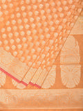 Orange Cut Work Cotton Silk Saree with All Over Banaras Design - Global Threads