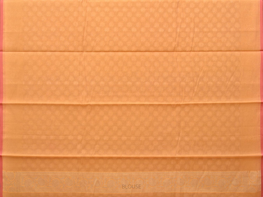 Orange Cut Work Cotton Silk Saree with All Over Banaras Design - Global Threads