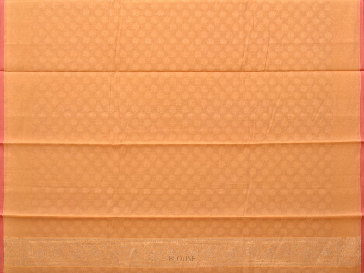 Orange Cut Work Cotton Silk Saree with All Over Banaras Design - Global Threads