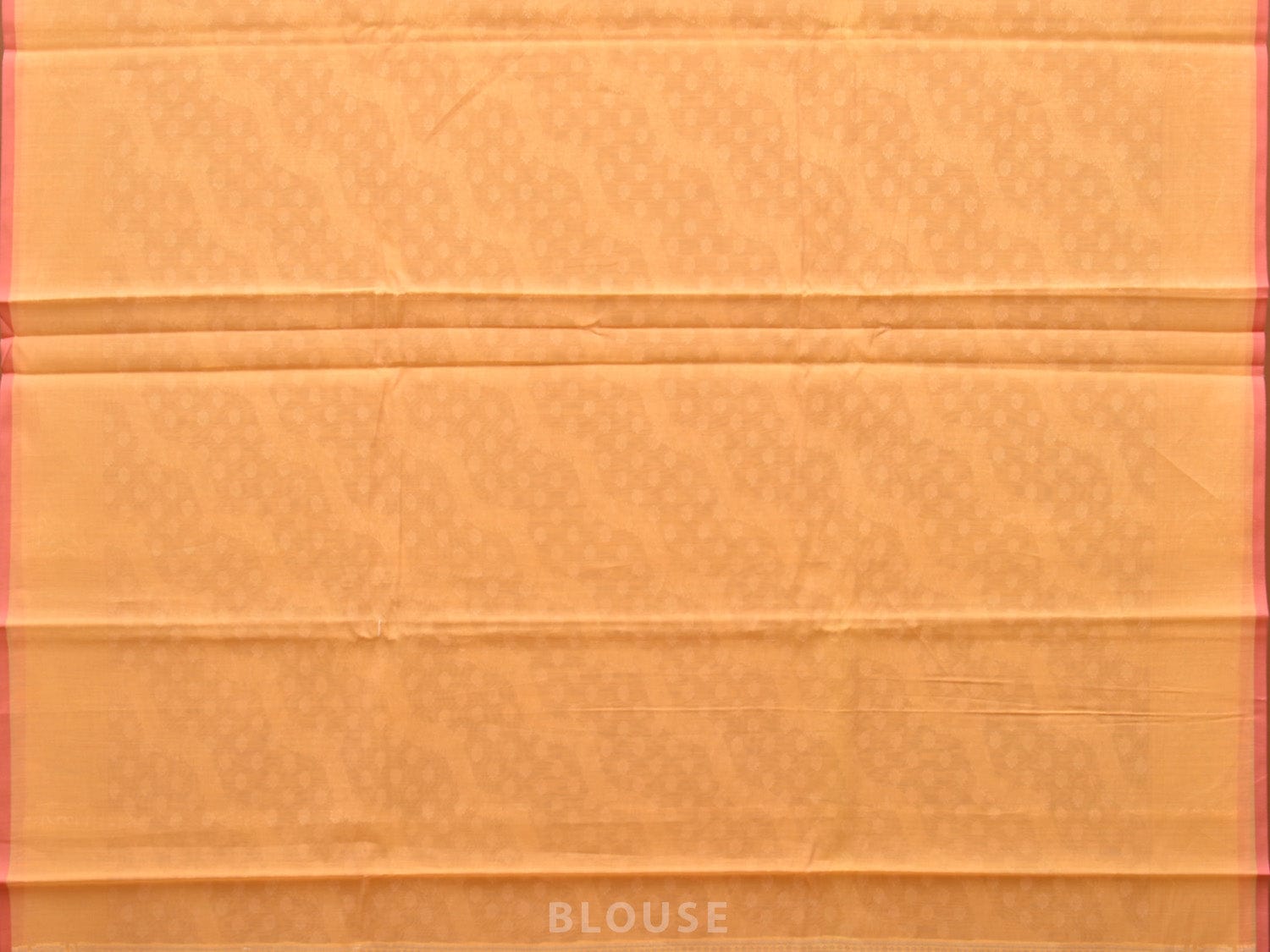 Orange Cut Work Cotton Silk Saree with All Over Diagonal Banaras Design - Global Threads