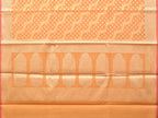 Orange Cut Work Cotton Silk Saree with All Over Diagonal Banaras Design - Global Threads