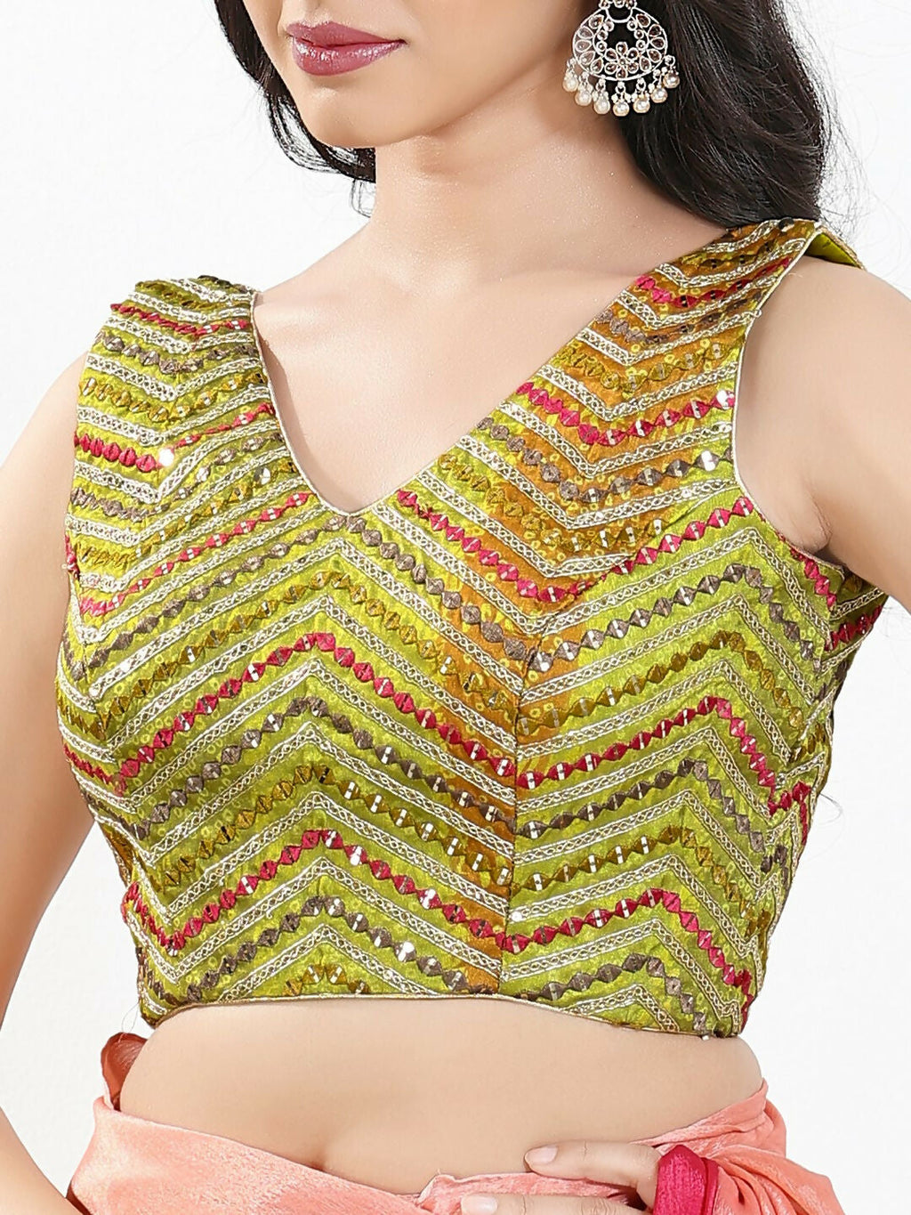 Joban Fashion Liril Silk Padded Blouse With V Neck Sleeveless - Distacart