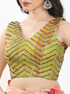 Joban Fashion Liril Silk Padded Blouse With V Neck Sleeveless - Distacart