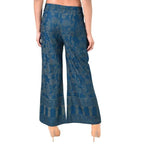 Aniyah Rayon Block Print Flared Palazzo Blue Color (AN-168K)