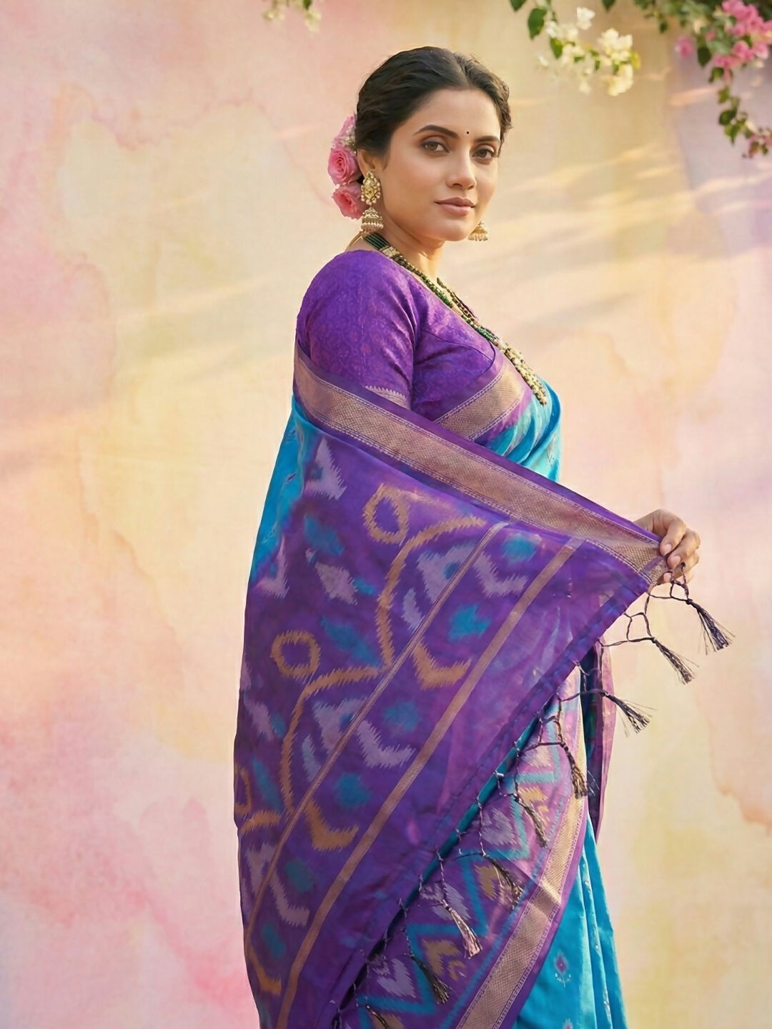 Shree Shyam Fashion Blue Soft Silk Saree - Distacart
