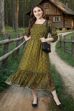 Souchii Black Bandhani Printed Ethnic Fit & Flare Dress