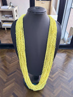 Inhanns Rangsaaz 20-Layer Luxe Long Beaded Only Necklace - Lemon Yellow Only Necklace