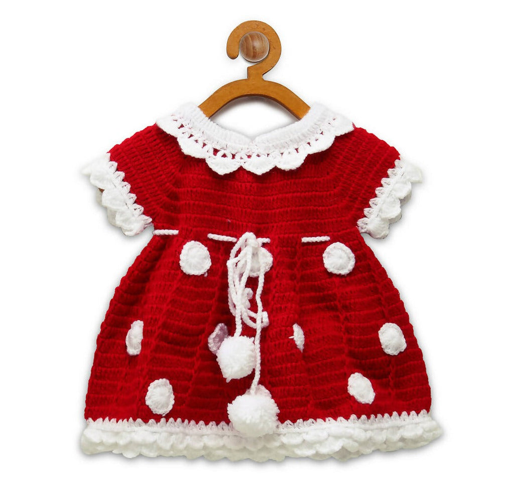 Chutput Kids Micky Design Red Coloured Solid Frock