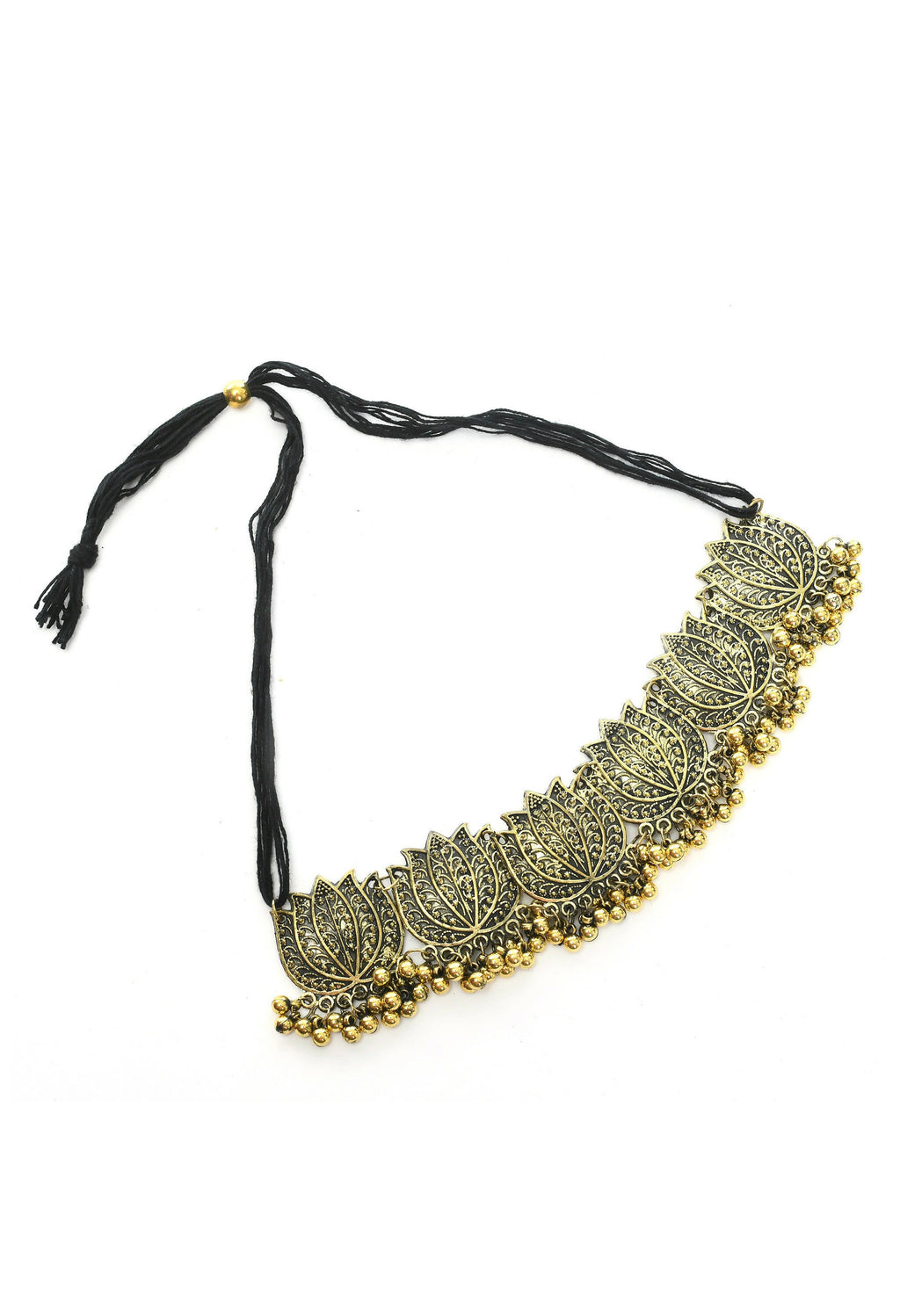 Mominos Fashion Johar Kamal Gold-Plated Brass Finish Lotus Design Choker For Women - Distacart