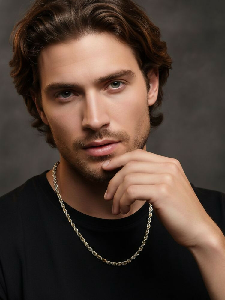 NVR Men's Handcrafted Rhodium Plated Chain - Distacart
