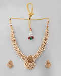 VOJ South Indian Traditional Peacock Shaped Copper Jewellery Set
