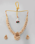 VOJ South Indian Traditional Peacock Shaped Copper Jewellery Set