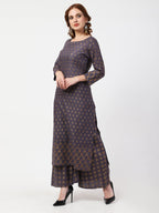 Cheera Printed Gray Kurta Palazzo Set (CH103KP)