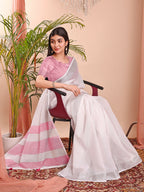 Shree Shyam Fashion The White Loom White Linen Cotton Saree