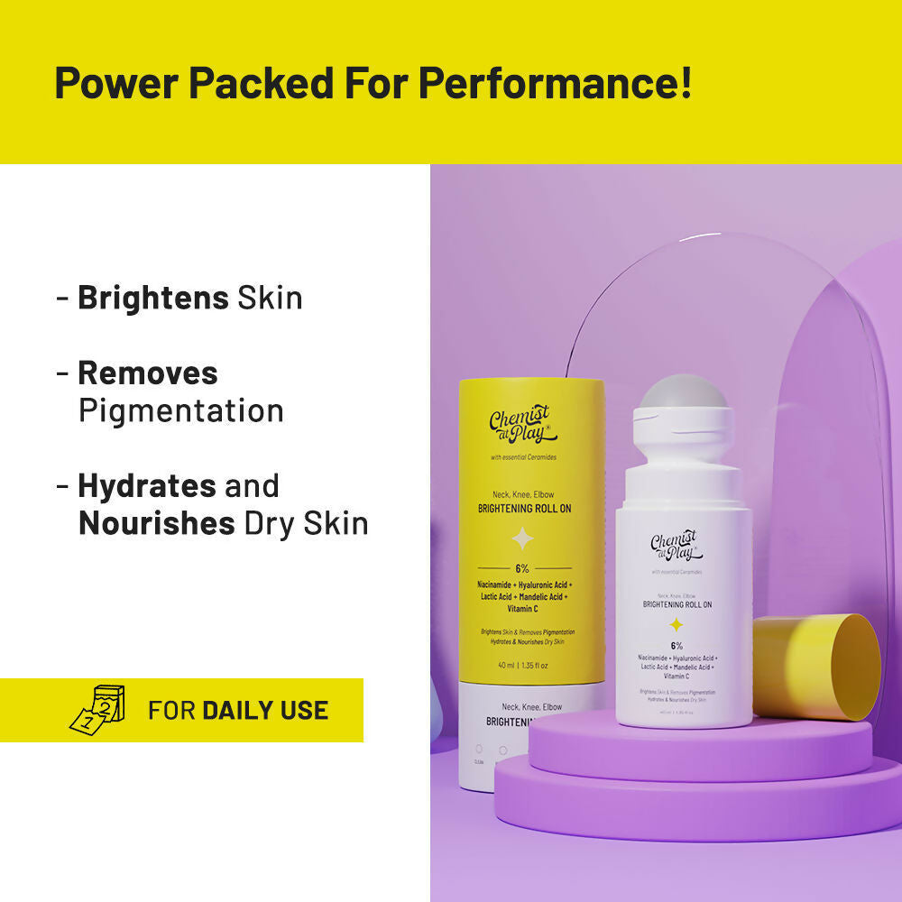 Chemist At Play Neck, Knee & Elbow Brightening + Aqua Under-Arm Roll-On Combo