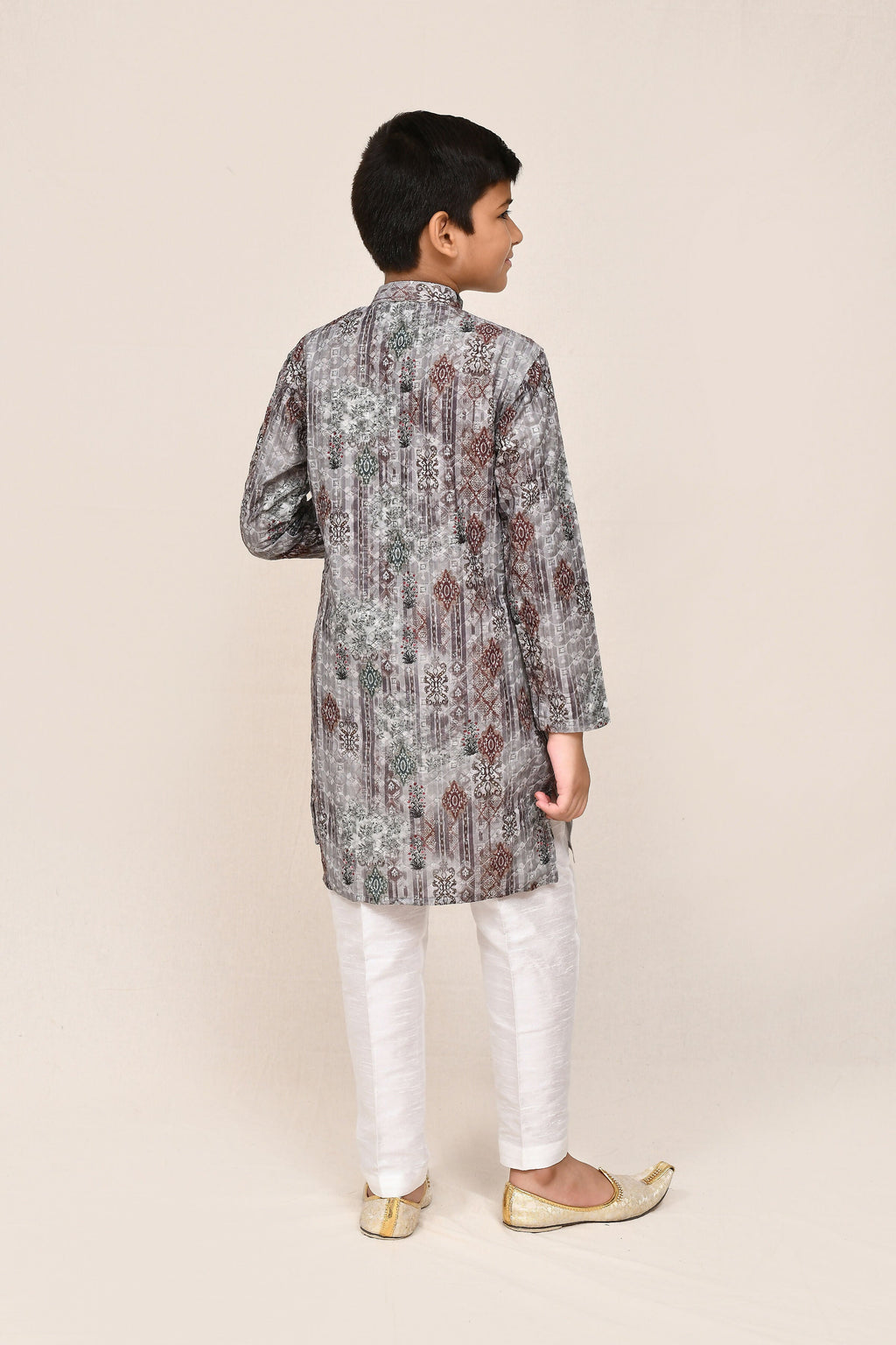 Joban Fashion Cotton Silk Multicolor Kurta With Straight Fit Pant