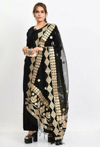 Mominos Fashion Moeza Women Organza Gotta Patti Bridal Dupatta Black Dupatta - Distacart