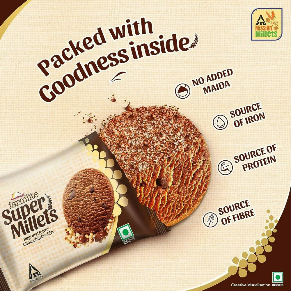 Sunfeast Farmlite Super Millets Chocochip Cookies - Distacart