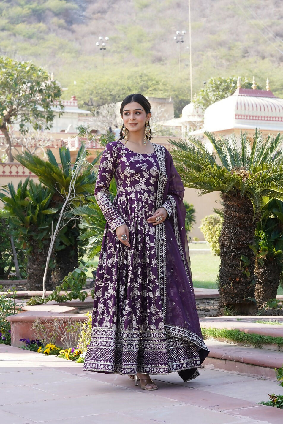 Joban Fashion Wine Viscose Jacquard Sequence Embroidery Work Kurta Set - Distacart