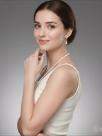 NVR Women Gold Plated White Pearl Necklace With Earrings - Distacart