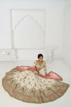 Kesar Fab White Zari Silk Hand_Woven Lehenga
