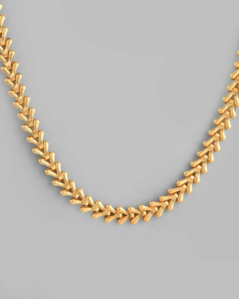VOJ Gold-Polished Designer V Shaped Chain For Men
