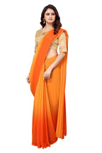Vamika Orange Half N Half Georgette Saree - Distacart