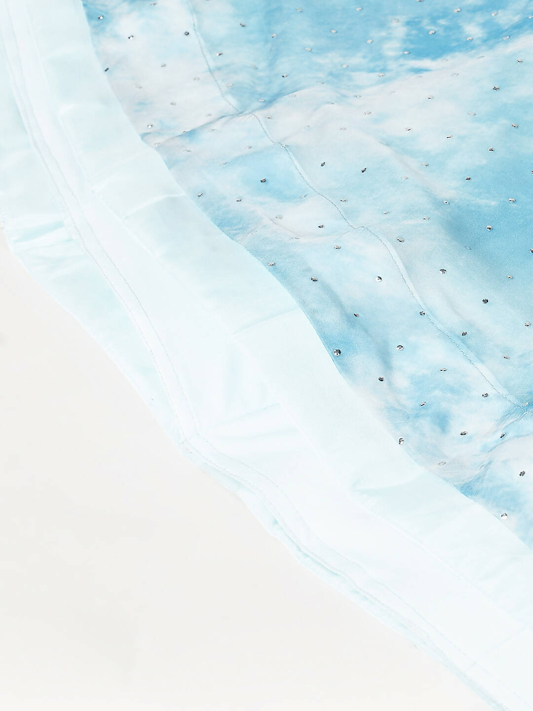 House of Panchhi Turquoise Blue Organza Floral Printed Lehenga choli & Dupatta
