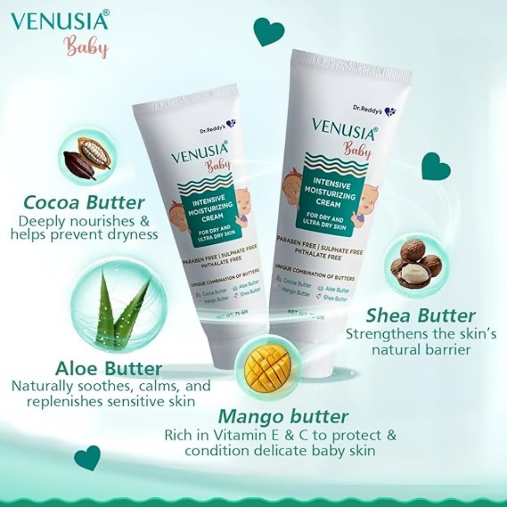 Dr. Reddy's Venusia Baby Intensive Moisturizing Cream | For Dry & Ultra-Dry Skin | Paraben & Sulphate-Free