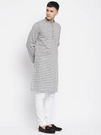Even Apparels White Pure Cotton Men's Long Kurta With Band Collar - Distacart