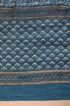 Miravan Women's Blue Ethnic Motifs Printed Gotta Patti Cotton Kurta With Palazzo & Dupatta