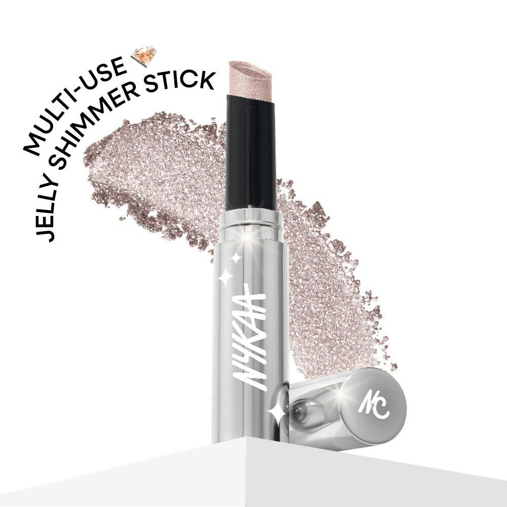 Nykaa Diamond Jelly Cooling Shimmer Eyeshadow Stick - Multi-Use, High Shine Glitter - Icy