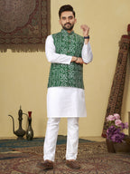 Anaita Green Printed Soft Cotton Straight Kurti Kurta