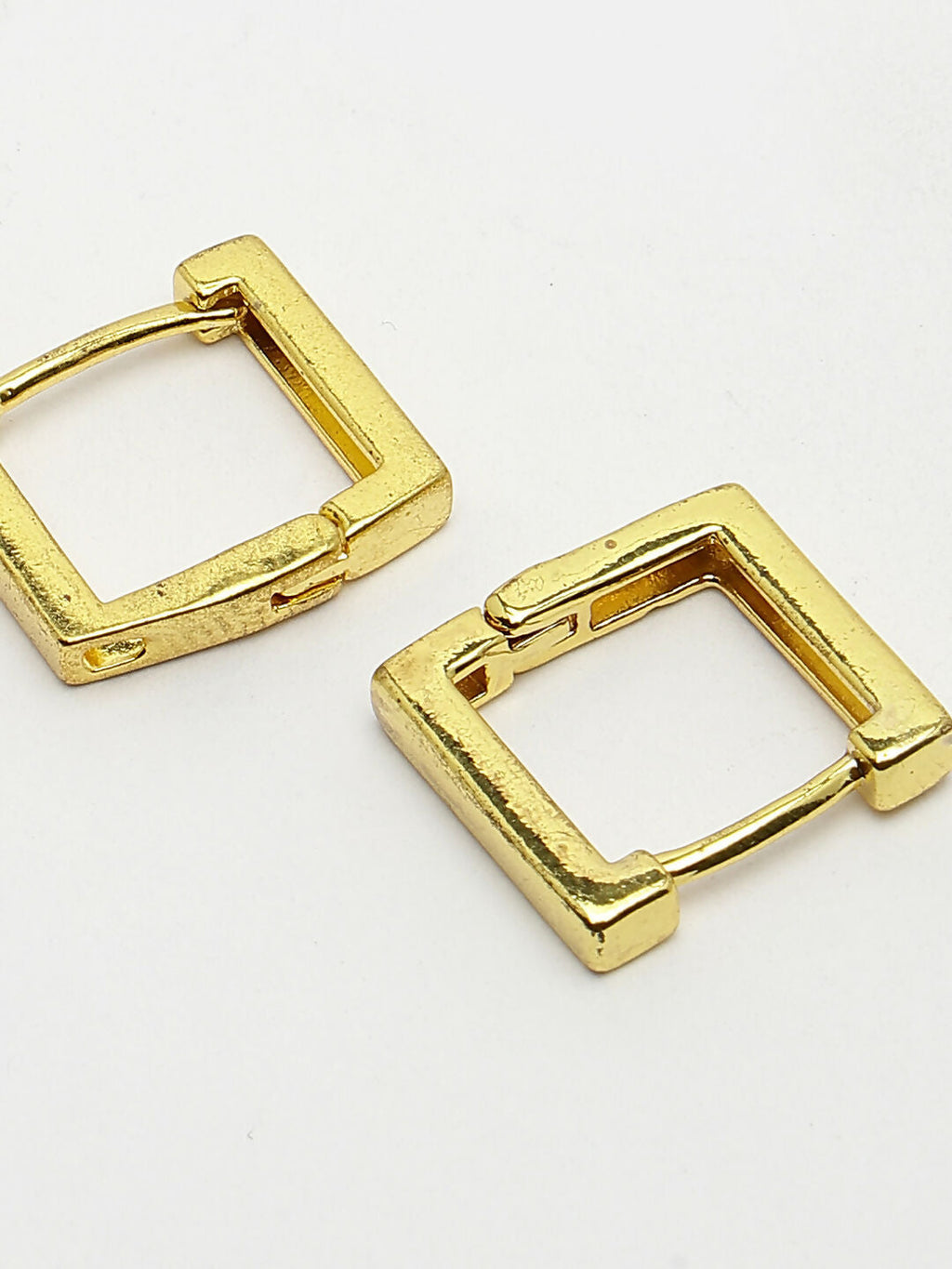 NVR Men's Gold-Plated Geometric Shape Stainless Steel Hoop Earrings - Distacart