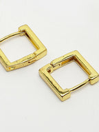 NVR Men's Gold-Plated Geometric Shape Stainless Steel Hoop Earrings - Distacart